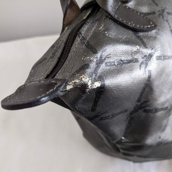 Longchamp Les Pliages Small Metallic Gray for Rehab - Picture 6 of 8